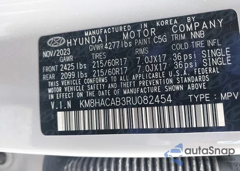 2024 Hyundai Kona Se from USA, damaged, VIN KM8HACAB3RU082454